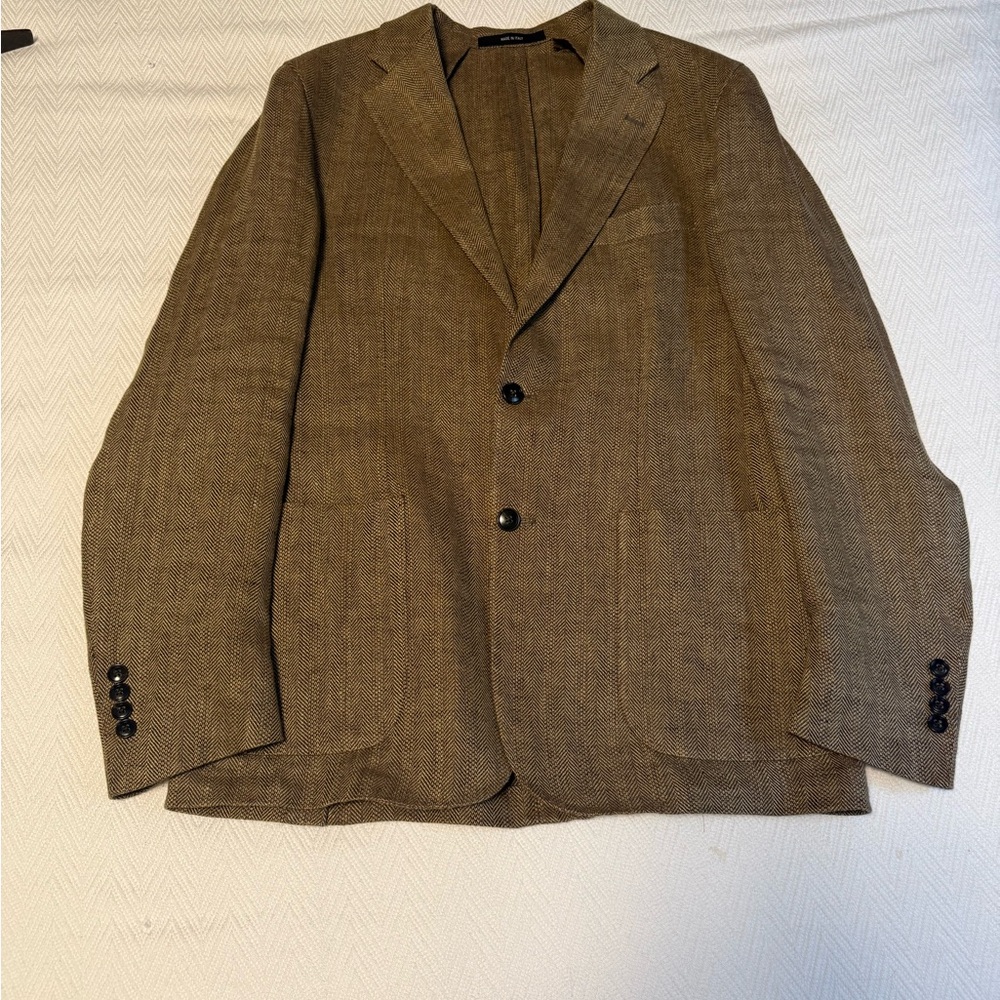 New w/o Tags Todd Snyder Herringbone Linen Brown Blazer
